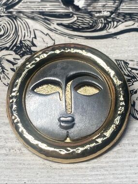 🍇Vintage Modernist Abstract Moon Face 1980’s Ultra Craft